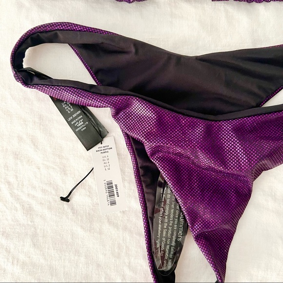 ANN SUMMERS Purple Disco Triangle High Leg Brazilian Bikini Set - Picture 8 of 8